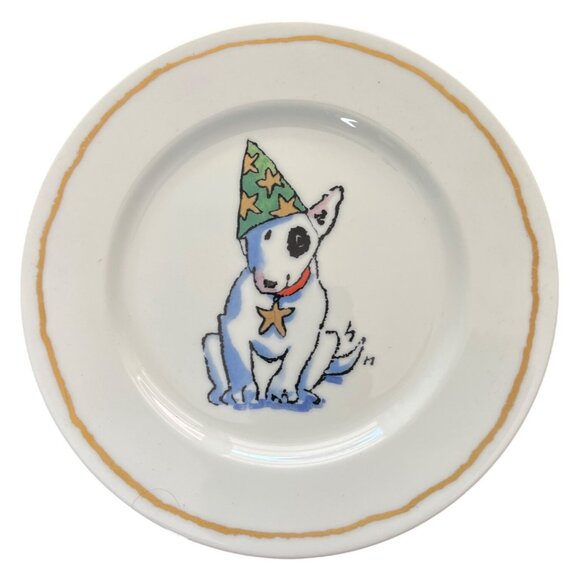 Williams Sonoma Trouble Bull Terrier 6-Piece Dessert Plate Set Side Salad Japan - Picture 9 of 10